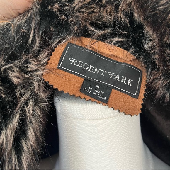Regent Park Faux Suede & Fur Trim and Brown Crossover Jacket - Picture 9 of 9